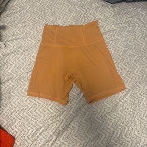 POPFLEX Women's High-Waisted Light Orange Bike Shorts